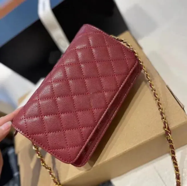 Top quality designer Shoulder bag chain strap handbag Plaid purses Double letter solid buckle Sheepskin caviar pattern Women's luxury Evening Bags totes 202410077