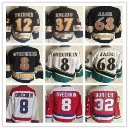 ''Capitals''Alex Ovechkin Jersey 1990 Vintage Hockey 37 Kolzig 12 Jeff Friesen 68 Jaromir Jagr CCM Classic Hockey Jerseys Stitched