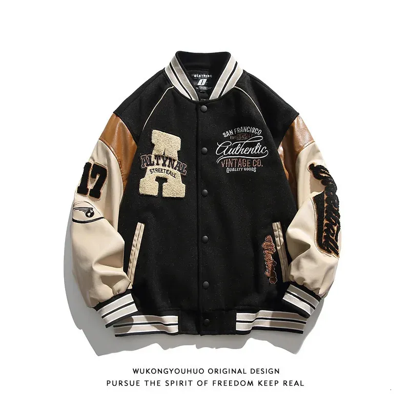 American Fashion Baseball Mundliform Męska wiosenna i jesna wysokiej jakości super ładna płaszcz para szwu kurtka mody 240106