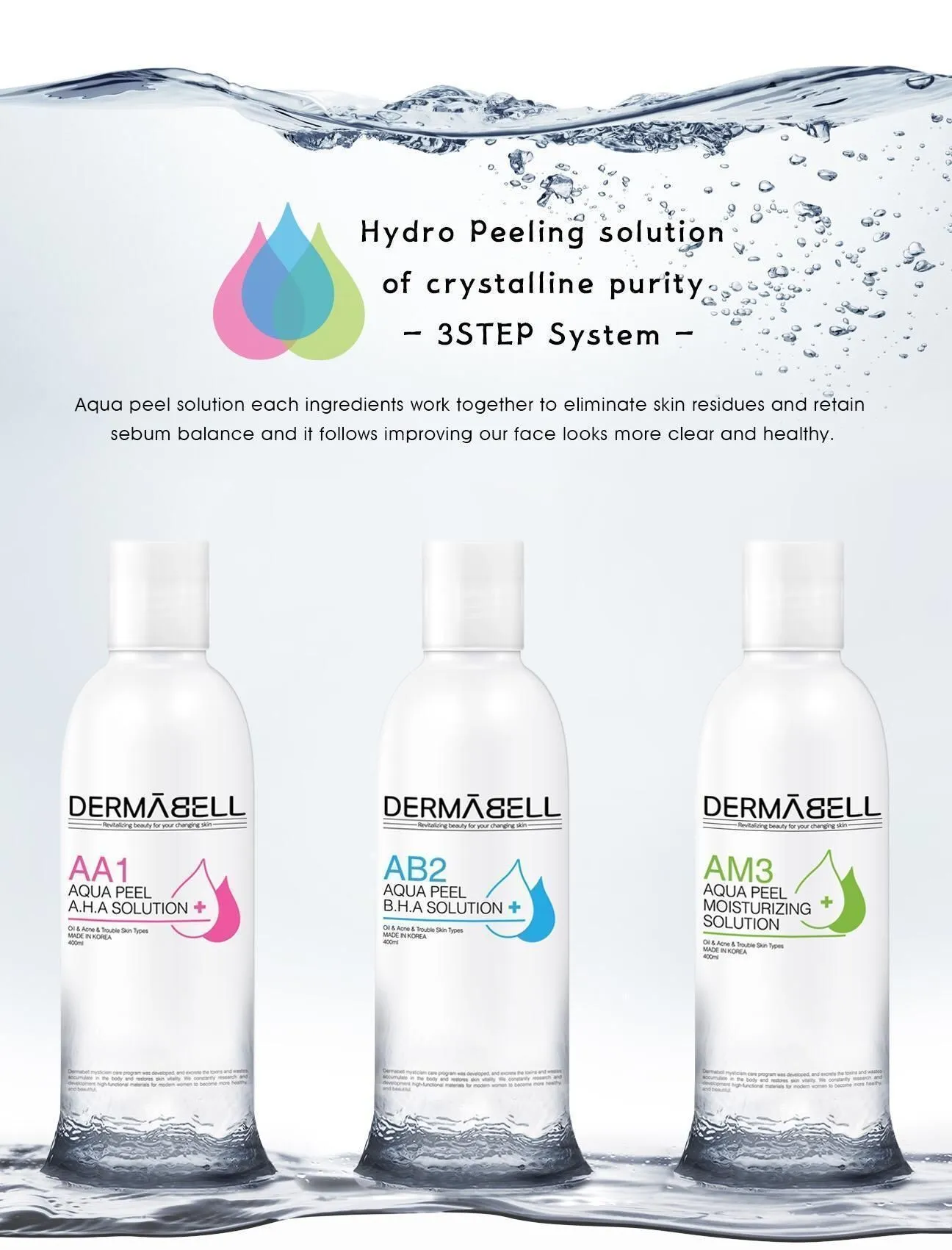 skin peeling solutions AA1 AB2 AM3 Dermaspa Solutions Aqua Peel Beauty Machine