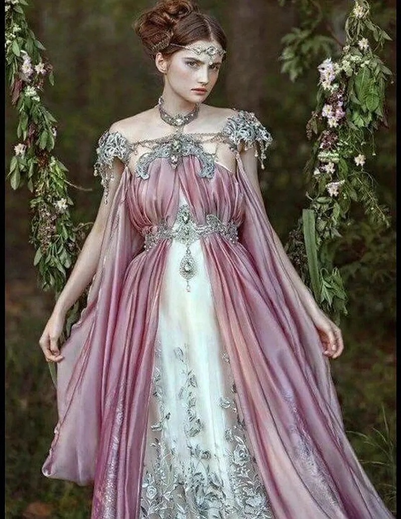 Romantic Victorian Pink A Line Prom Dresses Vintage Masquerade Dress Lace Appliques Beaded Chiffon Fantasy Long Special Occasion Gowns For Women