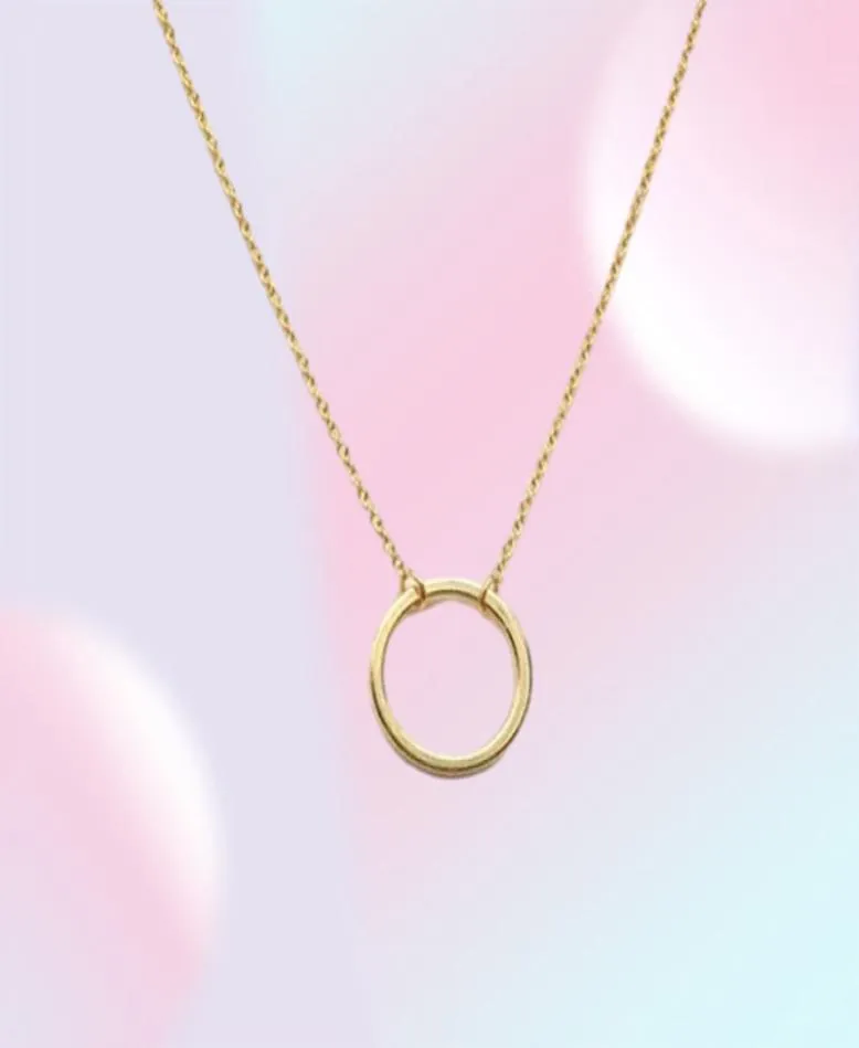 Simple Circle Pendants Necklace Eternity Halsband Karma Infinity Silver Gold Minimalist SMEEXHASE Halsband Dainty Circle 1084732