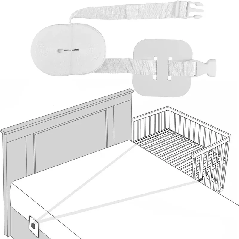 Sänganslutningsmadrass Rembältesblad Baby Fixing Fasteners Holder Crib Bridge Ropes Straps Twin Connecting Fixation 240106