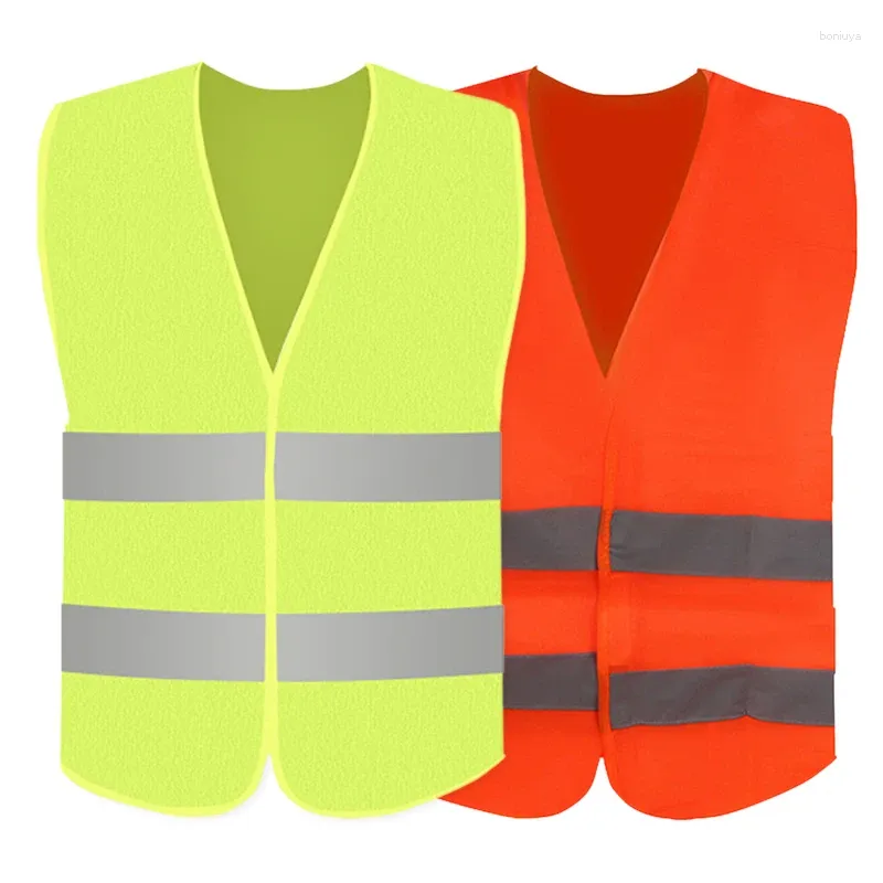 Vêtements de moto, gilet à bande réfléchissante pour voiture, combinaison de sécurité d'urgence fluorescente vert Orange