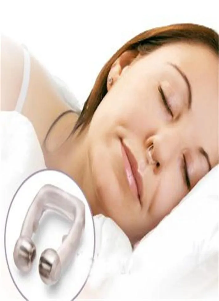 Anti ronco nariz clipe ronco cessação silicone magnético dormir ajuda apneia guarda noite dispositivo com case8813192