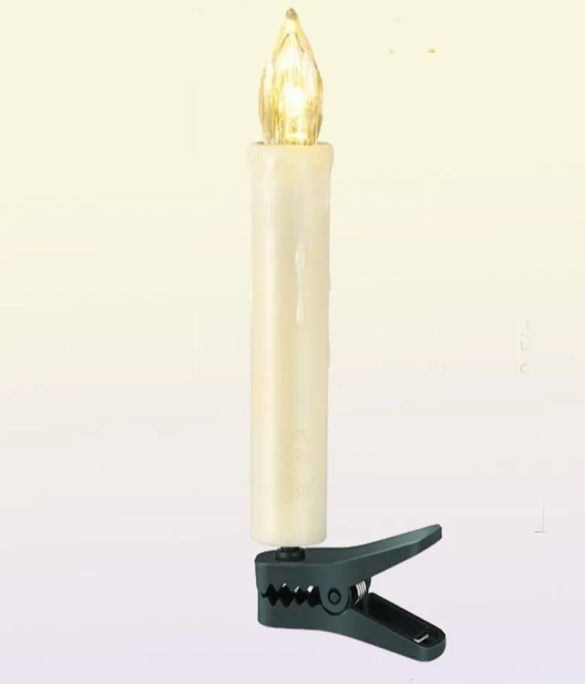 Candele a LED di Capodanno Candele coniche remote senza fiamma Luce a LED per la cena a casa Lampada per la decorazione dell'albero di Natale Y2001097856900