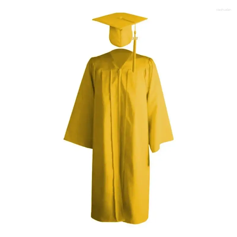 Kledingsets Kleuterschool Afstuderen Pet En Jurk Unisex Gewaden Kwasten Set 2024 Comfortabele Congrats Grad Outfit Voor