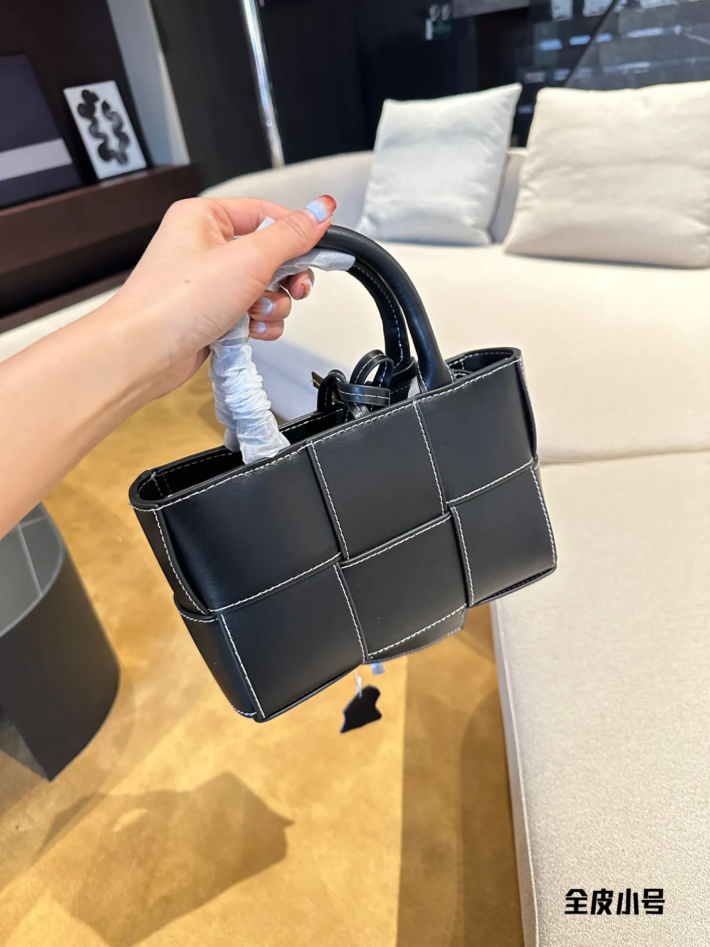 Petit sac fourre-tout en cuir tissé pour femmes, fourre-tout de luxe de styliste, sac à bandoulière de 23cm, nouvelle collection