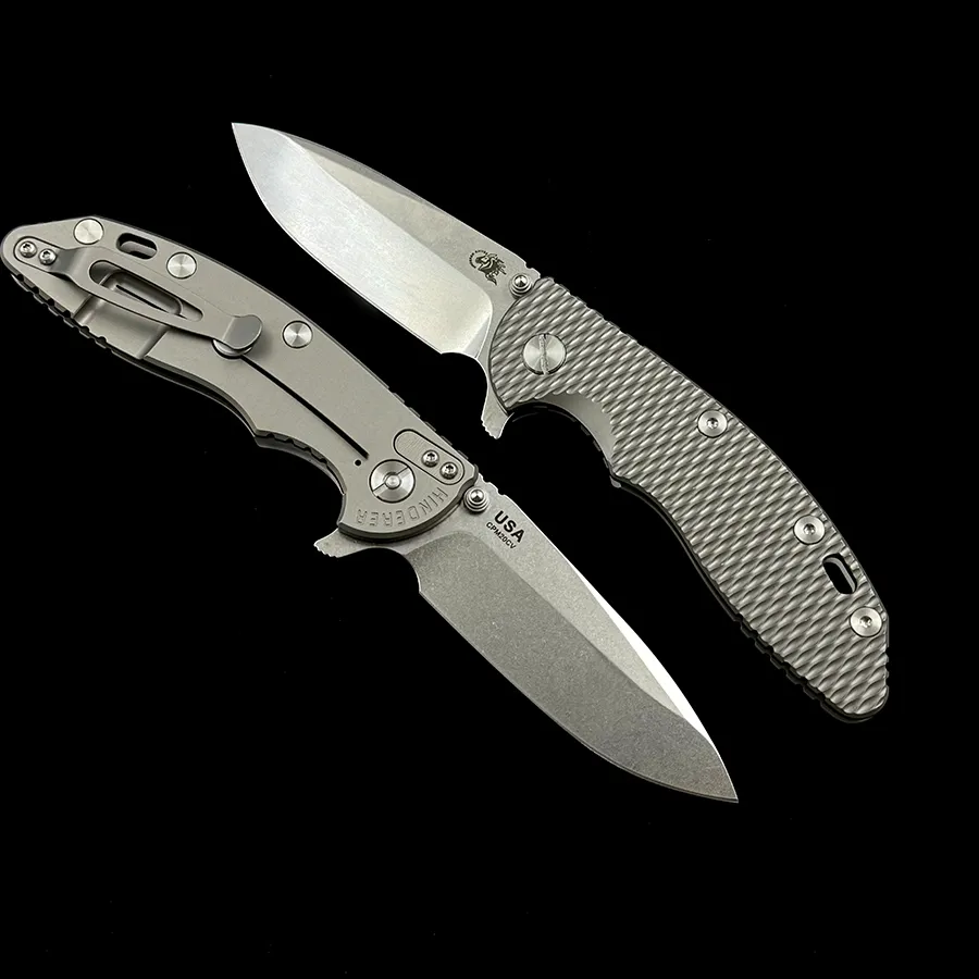 Hinderer XM18 Titanium Handle Ceramic تحمل علامة 20CV سكين قابلة للطي فيشر في الهواء الطلق في الهواء الطلق جيب جيب الأداة EDC سكين