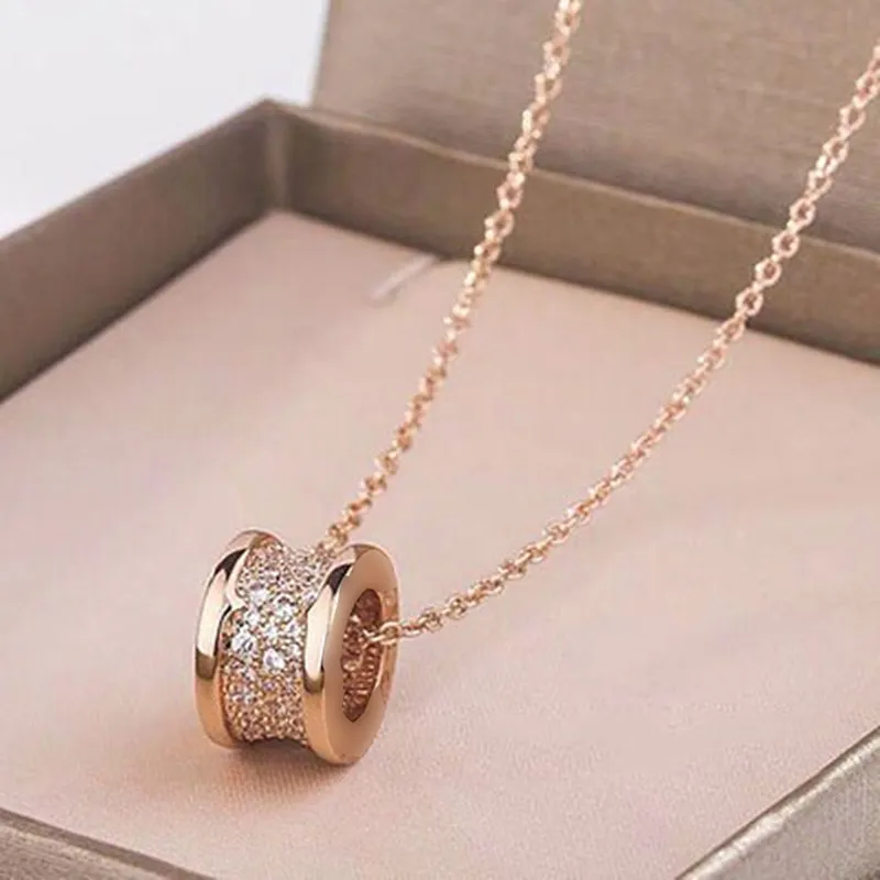 Lüks mücevher elmas bvlgary kolye tasarımcısı kadınlar için platin gül altın zinciri 925 Sterlling gümüş mücevher seramik kadın kolye düğün hediyesi bayan için