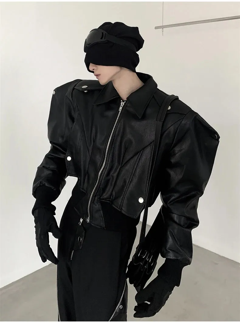 Mens Oversized PU Leather Jacket: Spring/Autumn Fashion