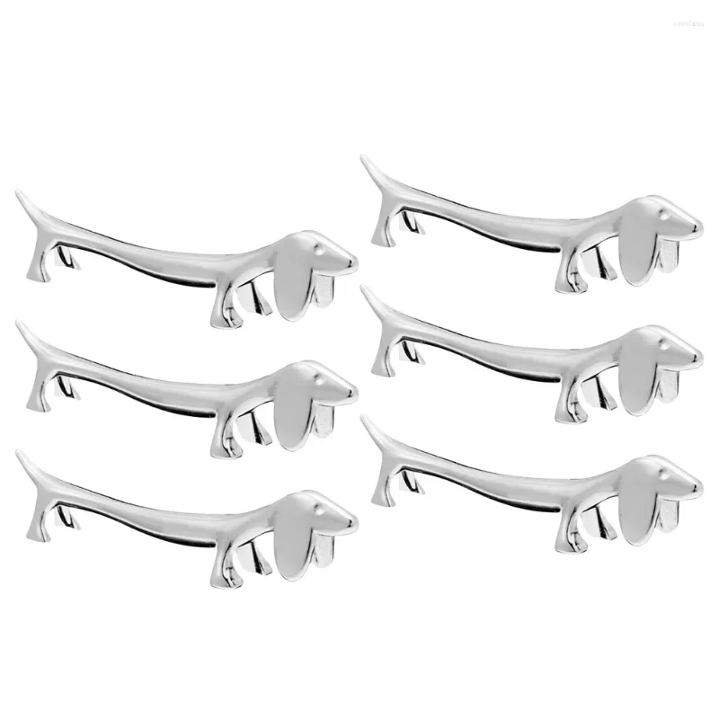 Ensembles de vaisselle 6pcs chien en forme de repos baguettes repose support support en métal cuillère fourchette support