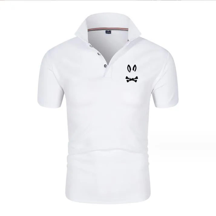 men's polo summer golf fashion brand rabbit print men's lapel short sleeved man polo collar t-shirt