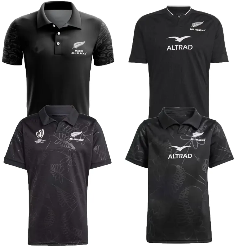 NOVO 2023 2024 Todas as camisas de rugby # preto Nova Jersey Zelândia Moda Sevens 23 24 Camisa de colete de rugby POLO Maillot Camiseta Maglia Tops