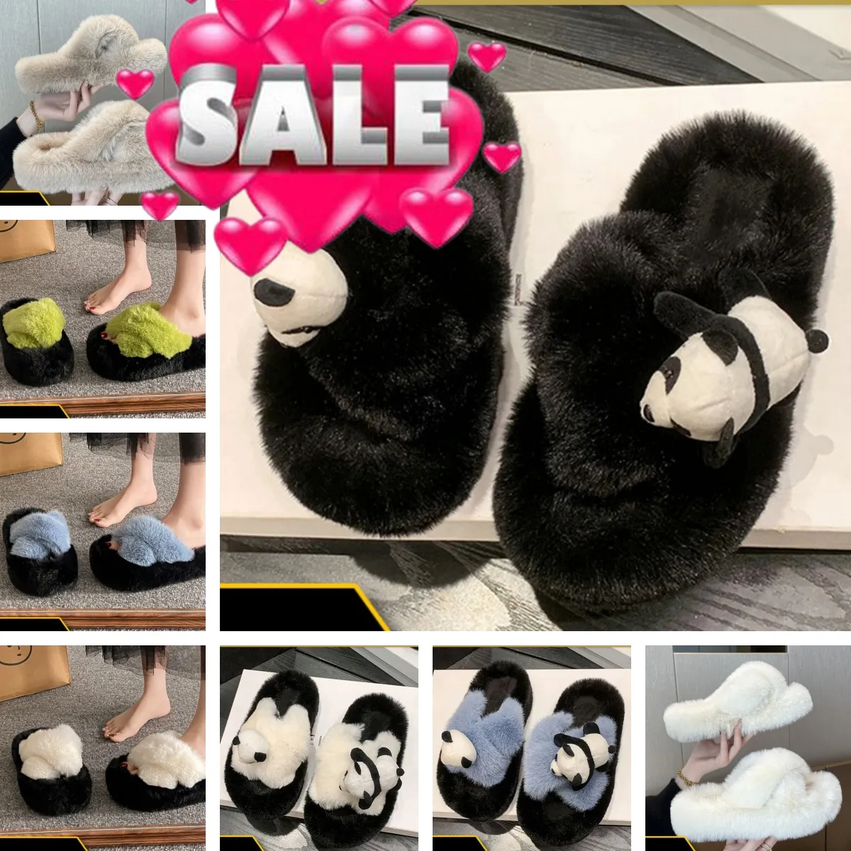 Menor preço slides chinelos femininos senhoras lã inverno pele fofo peludo sandálias quentes confortáveis fuzzy menina flip flop chinelo size36-41