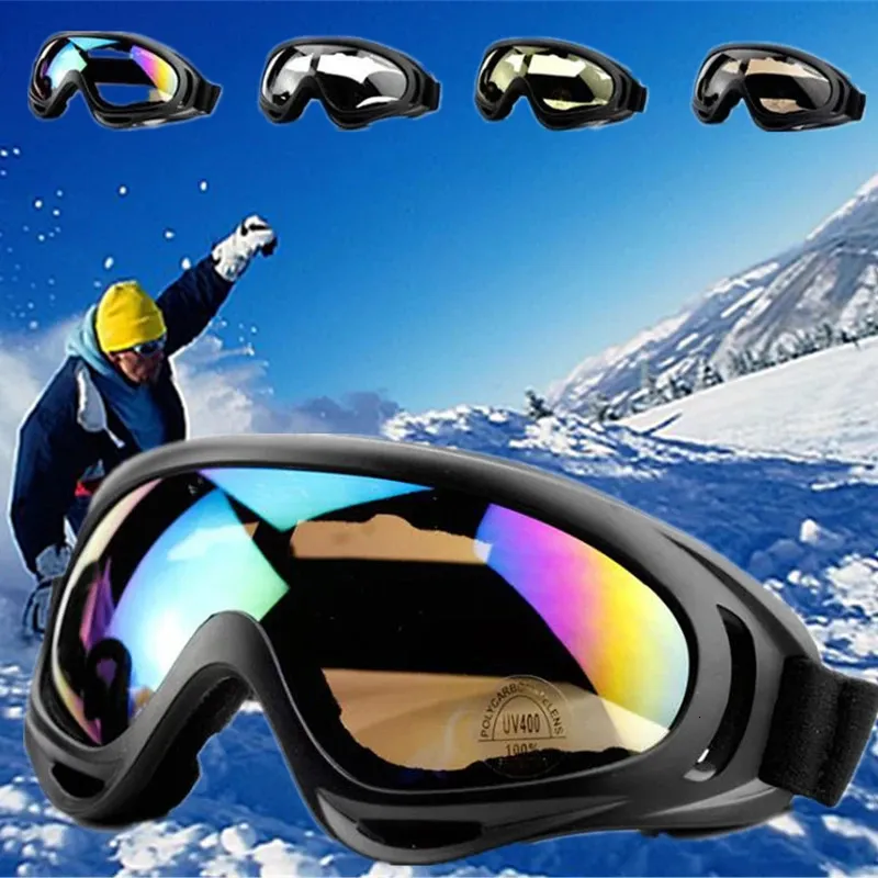 Ski Goggles UV400 Ochrona mgły Ochrona okularów W wiatrakowe okulary motocyklowe okulary na zewnątrz Sport taktyczny okulary przeciwsłoneczne 240106