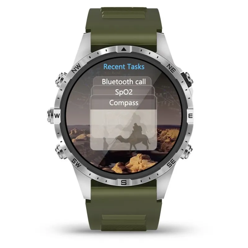 Smart Watch LCD 1,6 -calowe okrągłe ekran S45 WateProof pełny ekran Dotknij Magnetyczne ładowanie Długa wytrzymałość na Android5.1+ iOS9.0+ Harmonyos Monitor Wybór wielojęzyczny