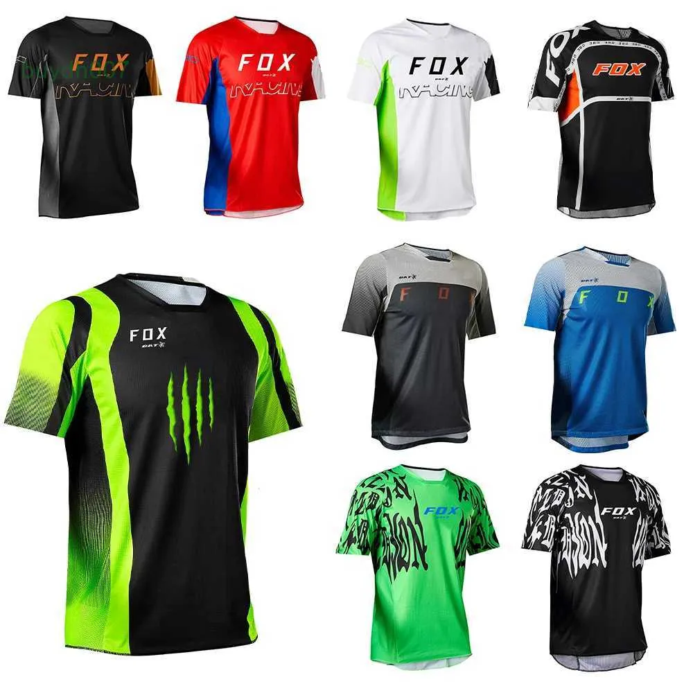 H507 2024 Fashion T-shirt Mountain Bike Suit Foxx Men's T-shirts Men's Bat Shirts Short Sleeve Downhill Quick Dry Breathable Motocross Racing Mountain Enduro Mtb