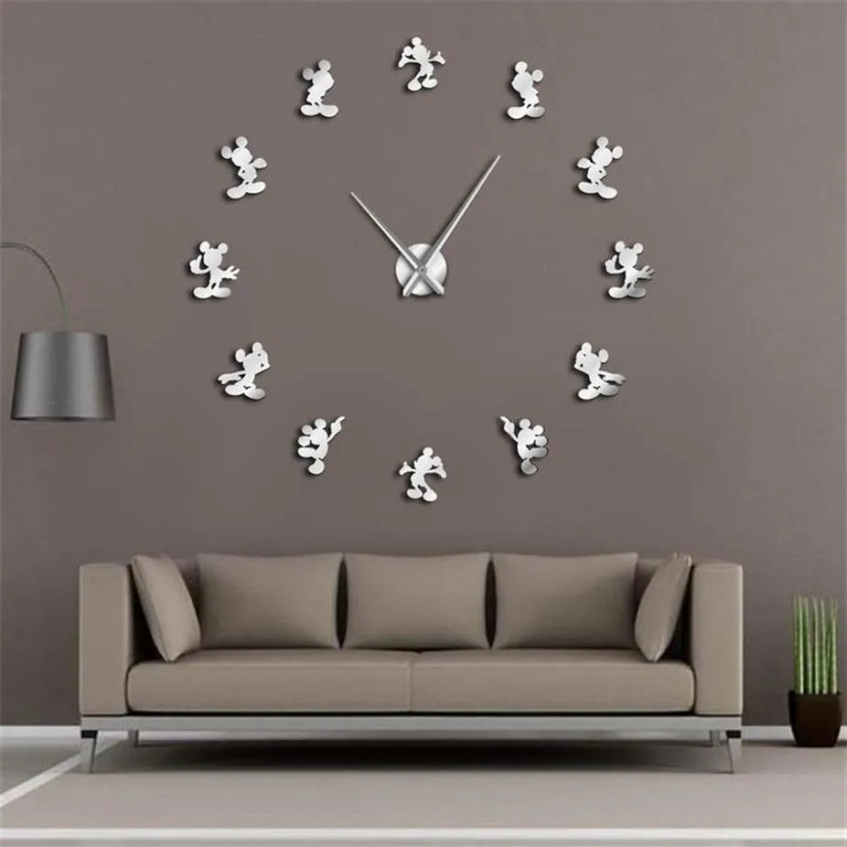 Classic Cartoon Modern Design Anime Themed Mouse Kitchen DIY Wall Clock 3d Saat reloj de pared Watch Housewarming Gift Kids Room Y238K