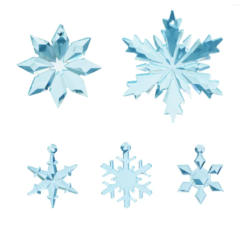 Figuras decorativas Adorno de copos de nieve Colgante de cristal Estatua de simulación Accesorios para manualidades de Navidad Árbol de Navidad Decoración de regalo para niños