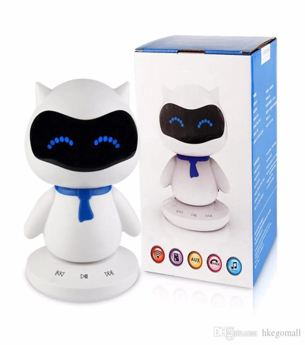 Mini Portable Cute Robot Smart Bluetooth Speaker مع مكالمات الموسيقى TF MP3 AUX وظيفة لجميع أجهزة Bluetooth6435558