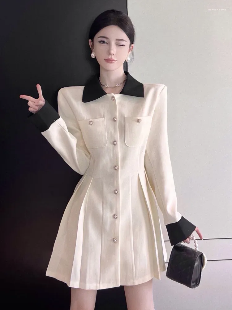 Robes décontractées Automne Hiver Petit Parfum Français Élégant Mini Pour Femmes 2024 Mode Coréenne OL Travail Robe De Soirée Robe Femme Robes