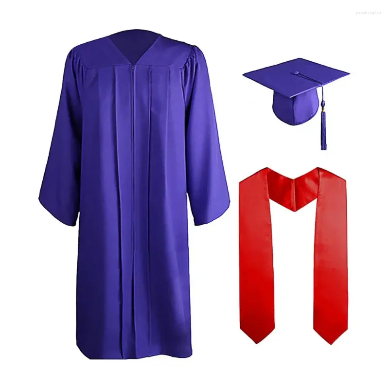 Conjuntos de ropa 3 unids/set adulto vestido de graduación sombrero conjunto unisex uniforme escolar cosplay traje de soltero