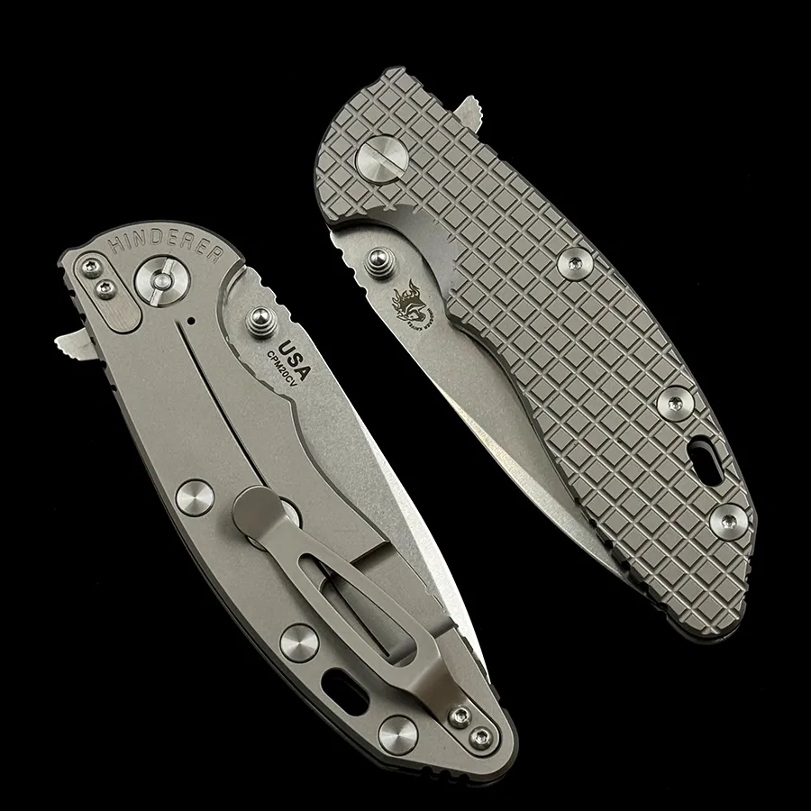 Hinderer XM18 manche en titane marque de roulement en céramique 20CV couteau pliant pêcheur Camping en plein air chasse poche EDC couteau à outils