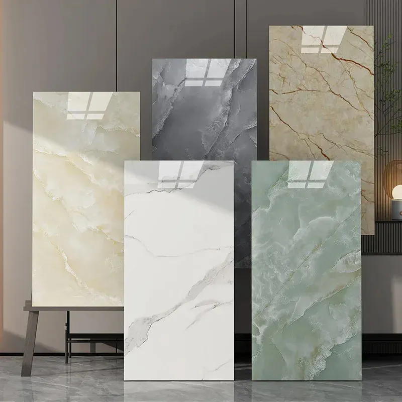 Imitation Ceramic Tiles Marble PVC Stickers Waterproof And Moisture-proof Wall Tiles Background Foam Self-adhesive Wall Tiles 240106