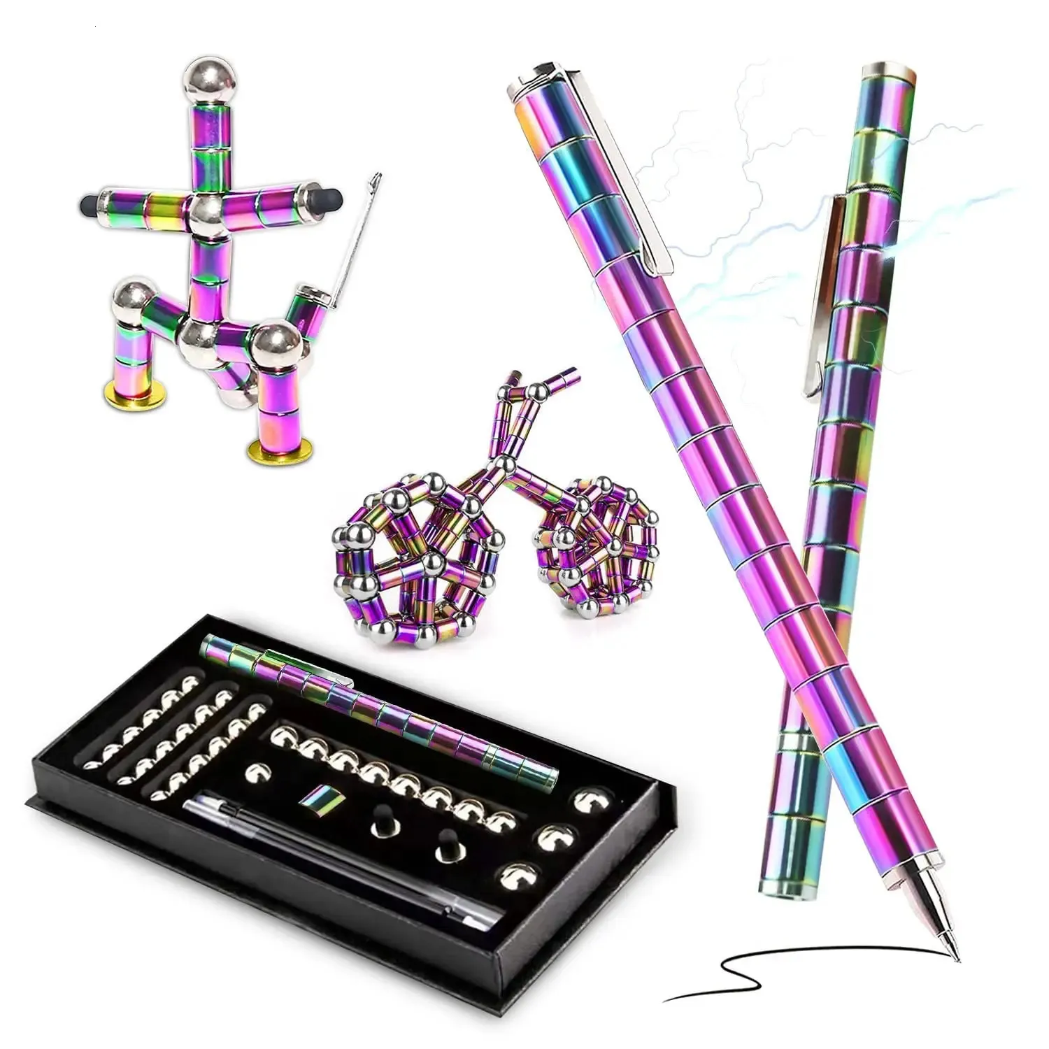 Verbeterde magnetische metalen polar pen decompressie touch pen multifunctionele vervormbare magneet schrijfpen fidget speelgoed cadeau 240106