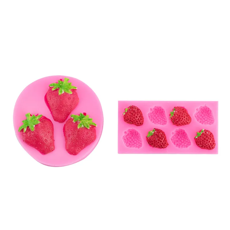 Stampo per cottura alla fragola Stampo in silicone per cupcake 3D Stampo per fragola Stampo per fondente in silicone per fragola per Topper fai da te Decorazione torta al cioccolato 122180