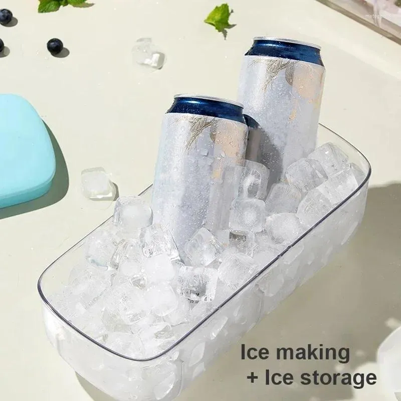 Moldes de cozimento Criador Criativo Fazendo Cubic Ice Kitchen Cube Bar com Tipo Molde Tampa Caixa Gadgets Bandeja Quadrada Imprensa Recipiente Armazenamento Silicone