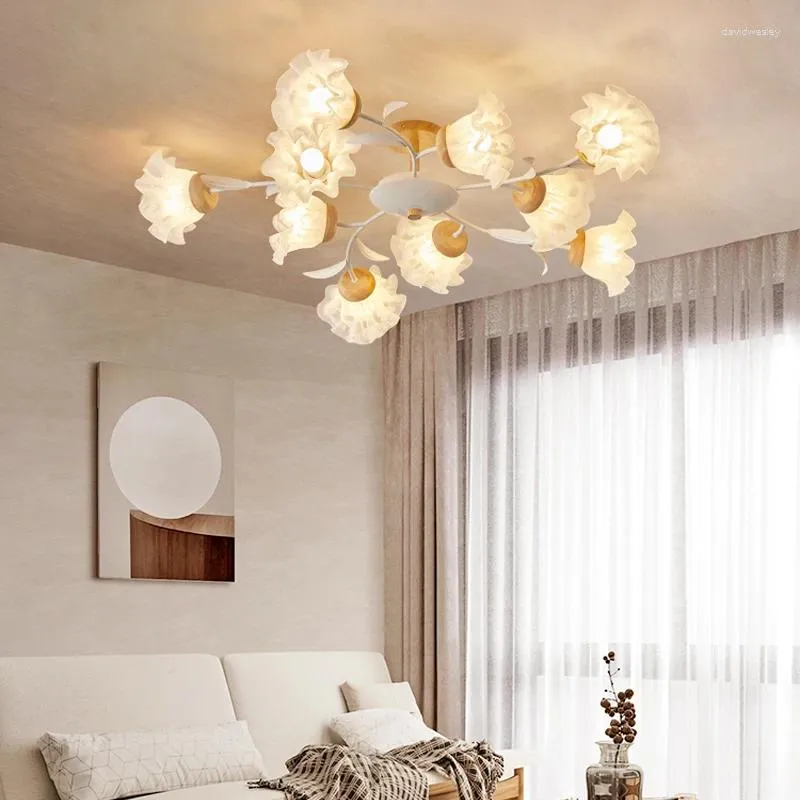 Lampadari Fiore Tronchi Soggiorno Luci Lampadario Per Studio Camera da letto Illuminazione interna 6 10 Lampada E27 Lustre Appeso Decorazioni per la casa