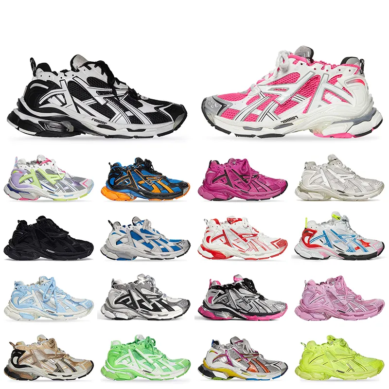 2024 Track Runners 7 7.0 Designer Casual Shoes Platform Brand Oversize Dress Sneakers White Black Pink Red Multicolor Graffiti Bottoms Tracks Runner Trainers