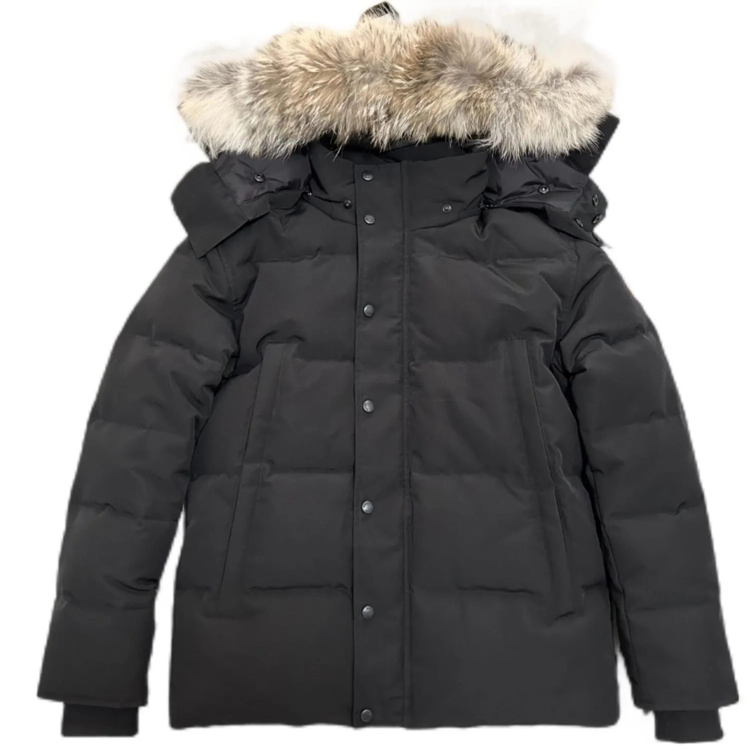 Kış adamları ceketler gerçek çakal kürk tasarımcısı homme puffer wyndham rüzgarlık jassen dış giyim kapüşonlu fourrure manteau ceket ceket hiver parka doudoune