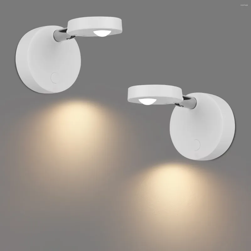 Lampada da parete 2 pezzi Luce a LED per interni Luminosità regolabile Sconce girevole con timer Atmosfera per corridoio Luci di controllo remoto