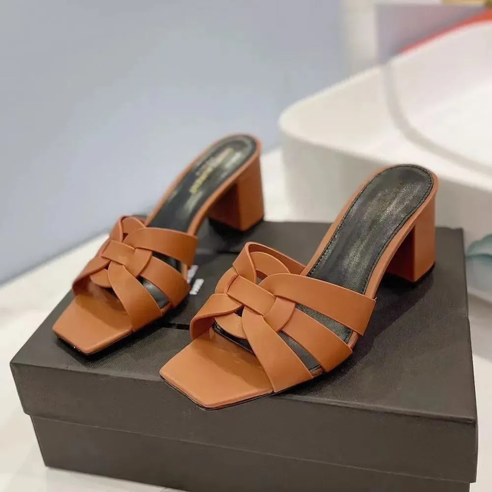 Pantoufles à talons hauts pour femmes de luxe tendances été de plage à