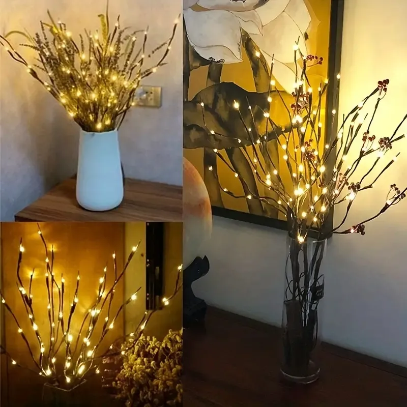 1pc 20 luci a ramo LED - Illuminazione decorativa per interni per matrimoni, compleanni e Natale - Lucine con design a ramo caldo