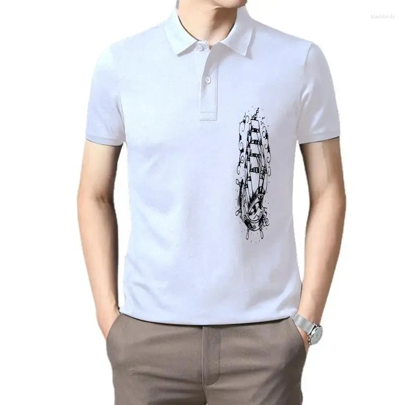 Men's Polos Classic Ship Maritime Sailinger Boat Pirate Tattoo Body Art Ink T Shirt Tee