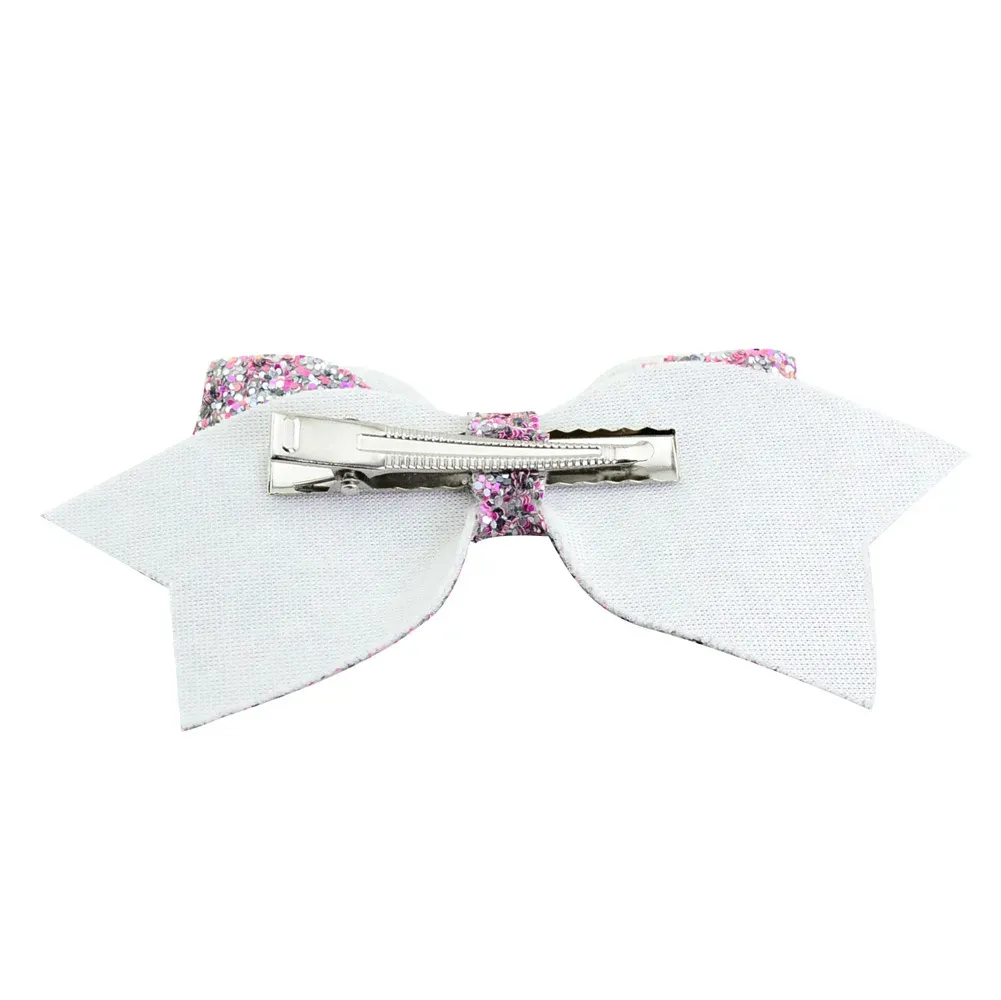 Baby Girls Bow Glitter Barrettes Children Kids Paillette hairpins Clips With Metal Teeth Clip Boutique 5inch Bows Hair Accessories KFJ166