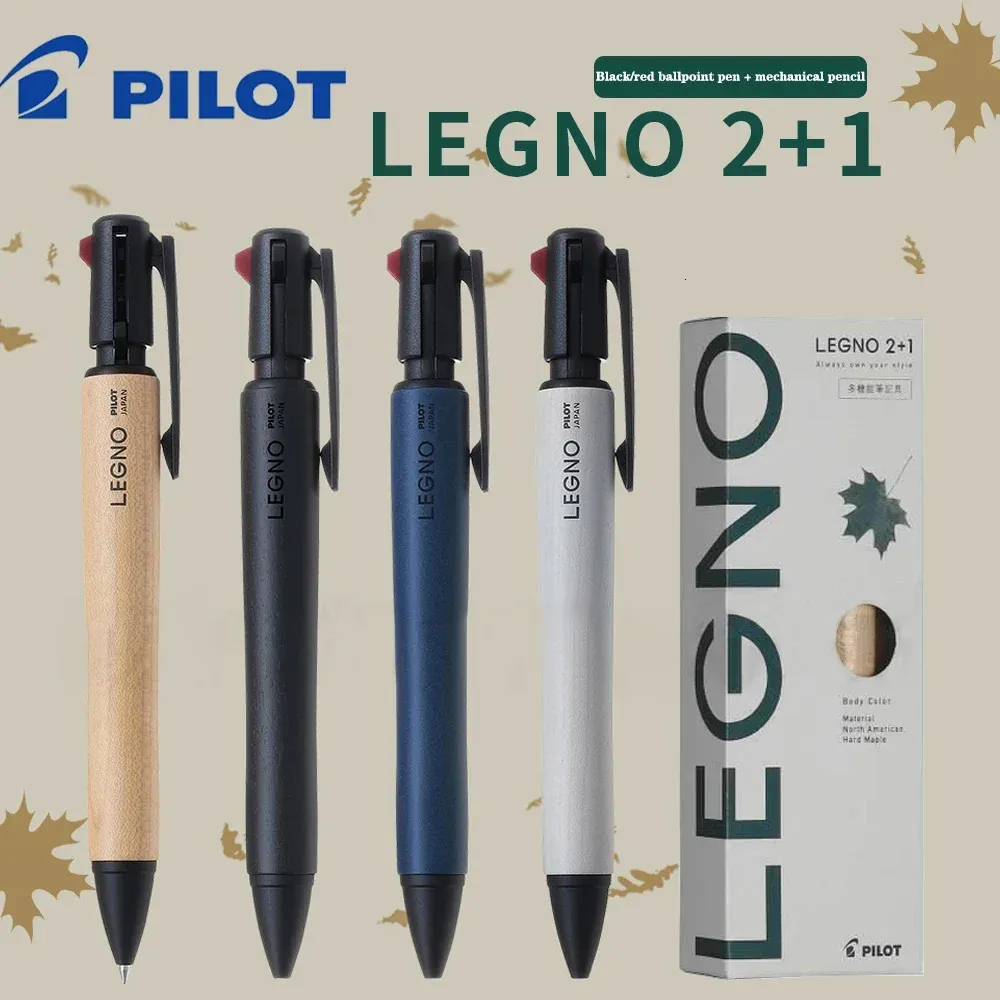 Penna modulare multifunzionale Japan Pilot LEGNO 21 Penna gel con manico in legno originale Penna gel con cilindro in legno 0,7 mm Matita meccanica 0,5 mm 240106