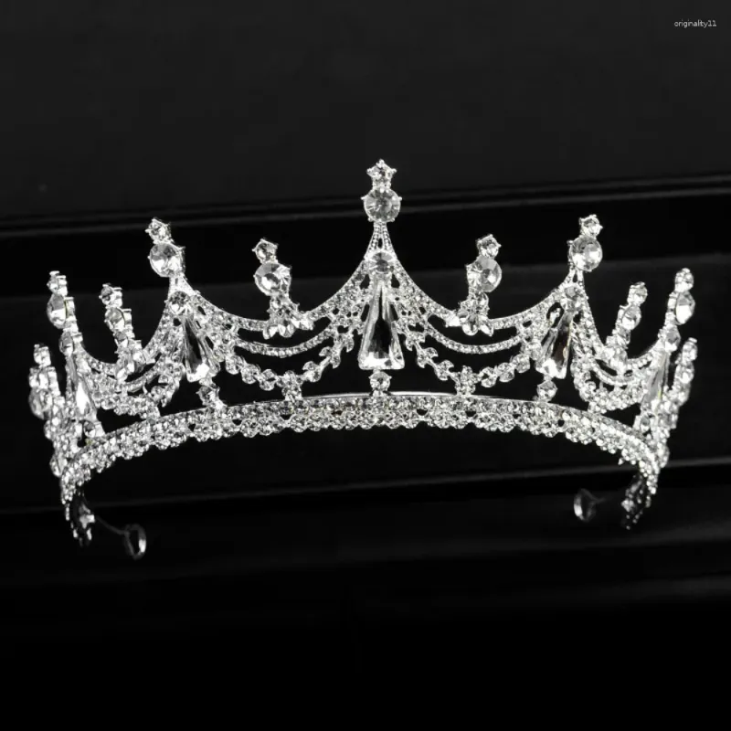 Akcesoria do włosów dla kobiet obręczy Opaska na głowę Księżniczka Baroque Diamond Tiara Modna biżuteria Bridal Crowns Korean Style Tiary