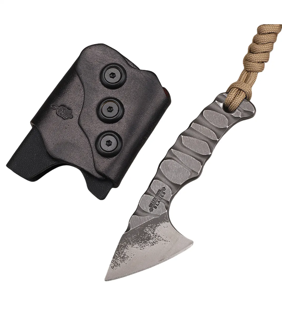 ML Fixed Blade Knife DC53 Stone Wash Blade Full Tang Steel Handle Paracord EDC Tactical Combat Fighting Defense Sport Camping Tools