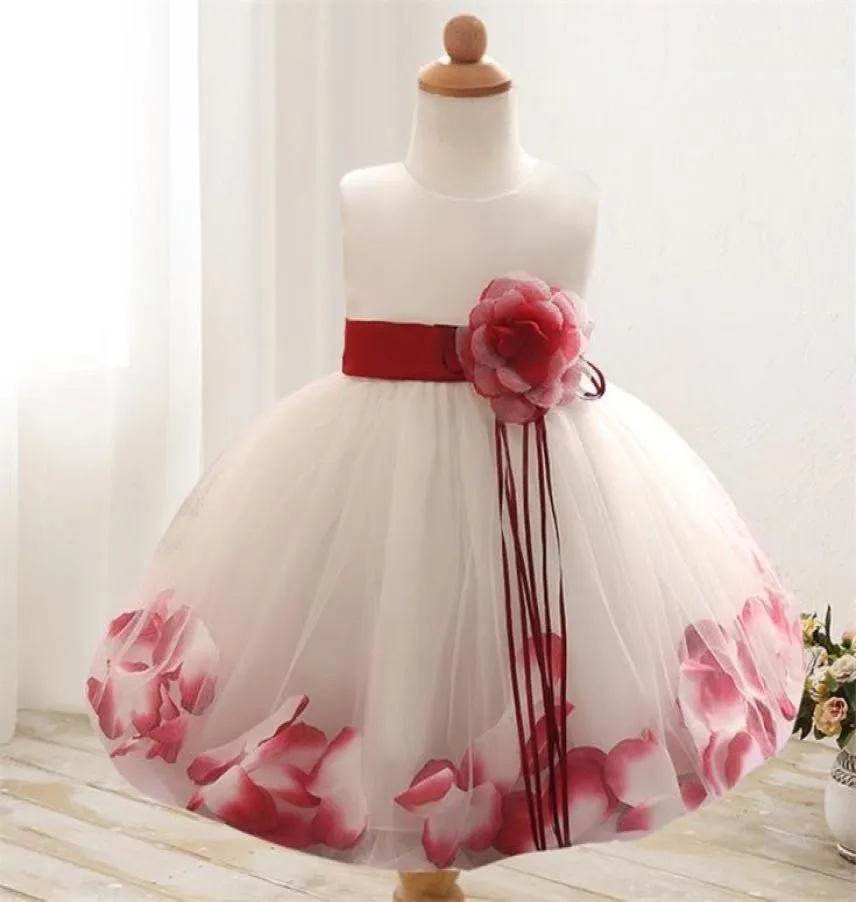 Lace flower girls wedding dress baby girls christening cake dresses for party occasion kids 1 year baby girl birthday dress Q15589732