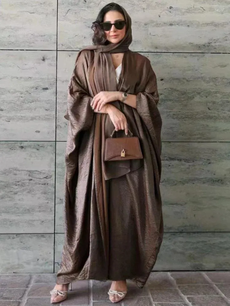 Etniska kläder Batwing Abaya Kimono Dubai Luxury Cardigan Muslim Party Dress Open Abayas For Women Turkish Casual Islamic Clothes Jilbab