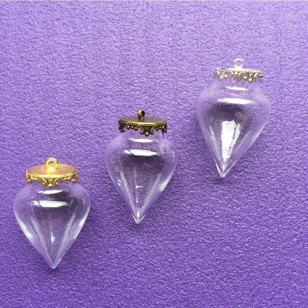 Pendentif Colliers 3set 38 15mm Larme Goutte d'eau Verre avec base de réglage de la couronne souhaitant des flacons de bouteille de charme de bijoux résultats