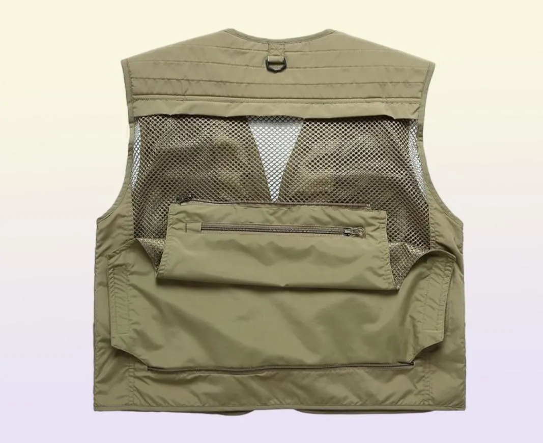 Jaktjackor Multiuse Fishing Vest Quick Dry MultiCocket Jacket Outdoor Sport Survival Utility Safety WaistCoat7302920