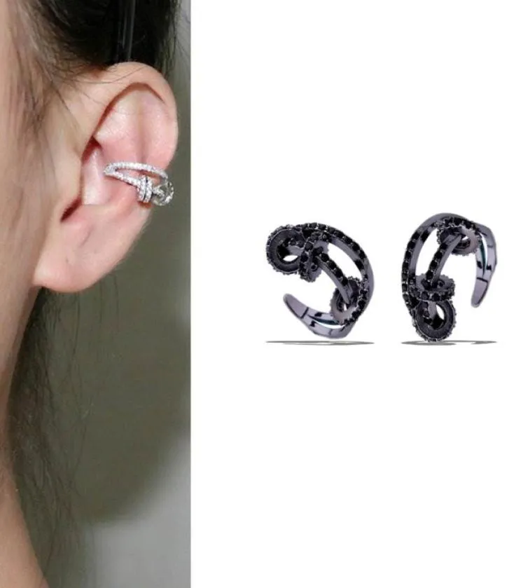 Moda minimalista cristal orelha manguito círculo cruz clipe brincos falso piercing orelha manguito feminino clipes de orelha jóias2749573