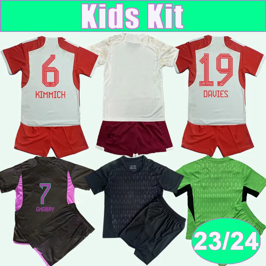 23 24 Sane Kimmich Kids Kit Soccer Jerseys Goretzka Coman Davies Sarr Muller Home Away 3rd målvakt Fotbollströjor