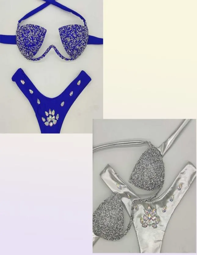 2021 Venus Vacation Rhinestone Bikini Set Sexy Women Swimwear Push Up Diamond Bling Stones Swimsuit Suit6727891